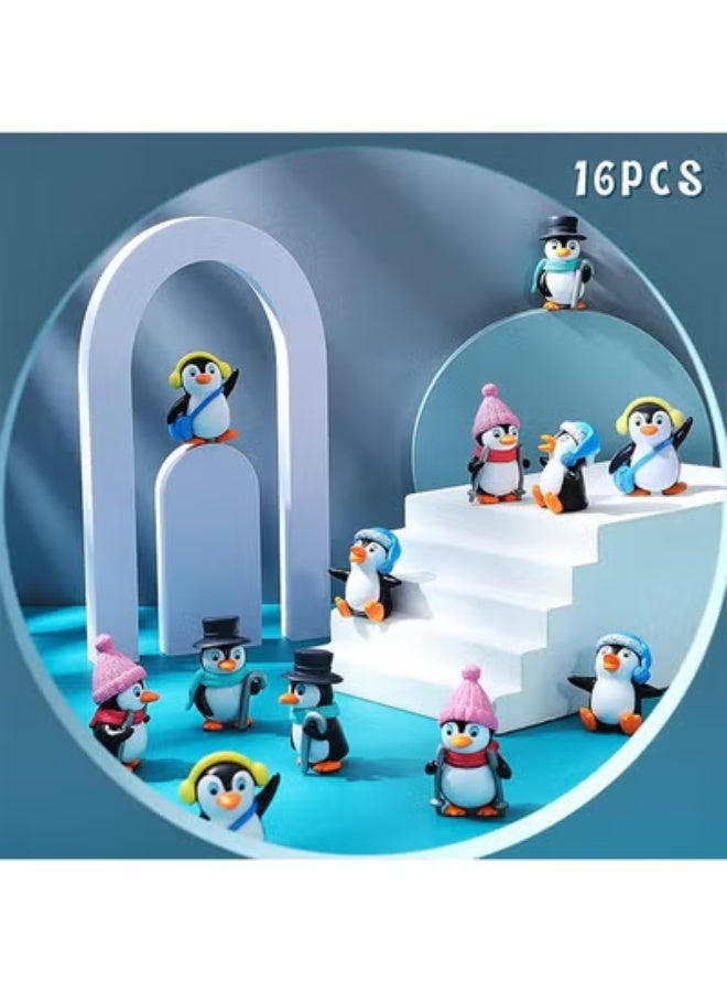 fantasize 8Pcs Cute Penguin Ornaments and Figures, Mini Animal Toy Playset, Cake Topper for Decoration, Penguin Characters Collectible Setaracters Toys Collection - Image 4